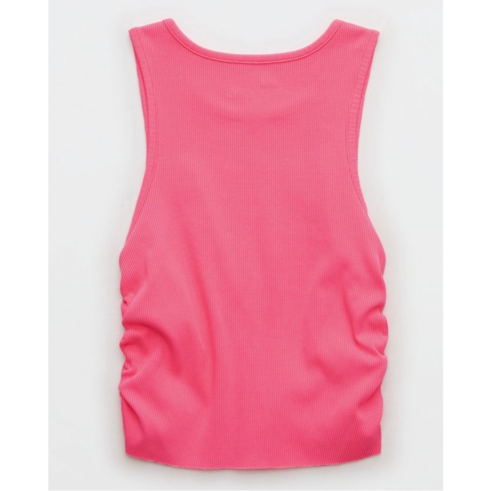 Aerie Rouchy Rib Tank Top in Coral Sun - Picture 11 of 11